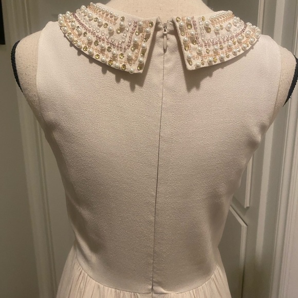 Kenzie Women’s Sleeveless Elegant Short Cream Dress Pearl Beads Accents size 4 - Picture 6 of 17
